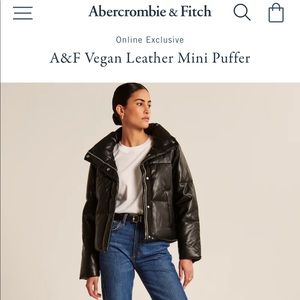 Abercrombie & Fitch Vegan Leather Puffer Size S